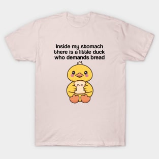 Funny Cute Duck Bread Meme T-Shirt